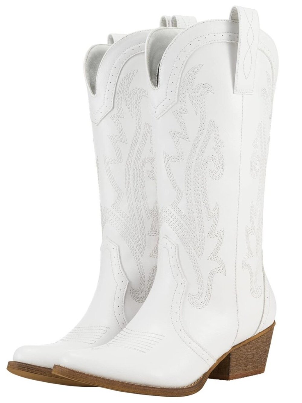 Rollda Cowboy Boots for Women Western Cowgirl Boots Mid Calf